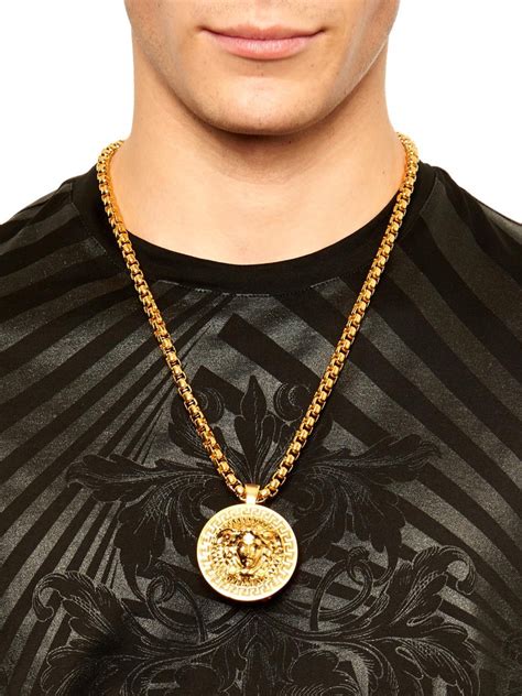 versace necklace silver mens|Versace gold jewelry for men.